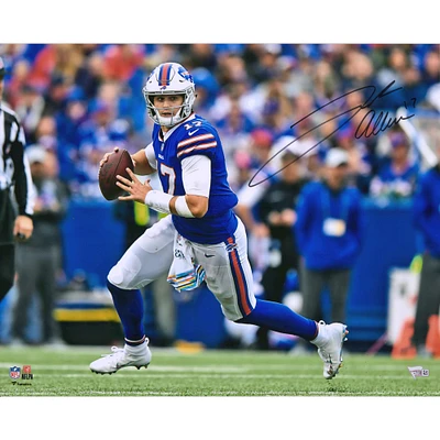 Josh Allen Buffalo Bills Autographed 16" x 20" Blue Passing Photograph