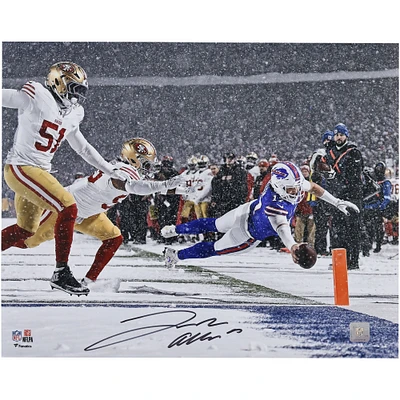 Josh Allen Buffalo Bills Autographed 16" x 20" Diving Snow Touchdown Photograph 