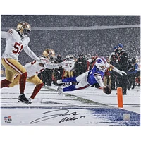 Josh Allen Buffalo Bills Autographed 16" x 20" Diving Snow Touchdown Photograph 