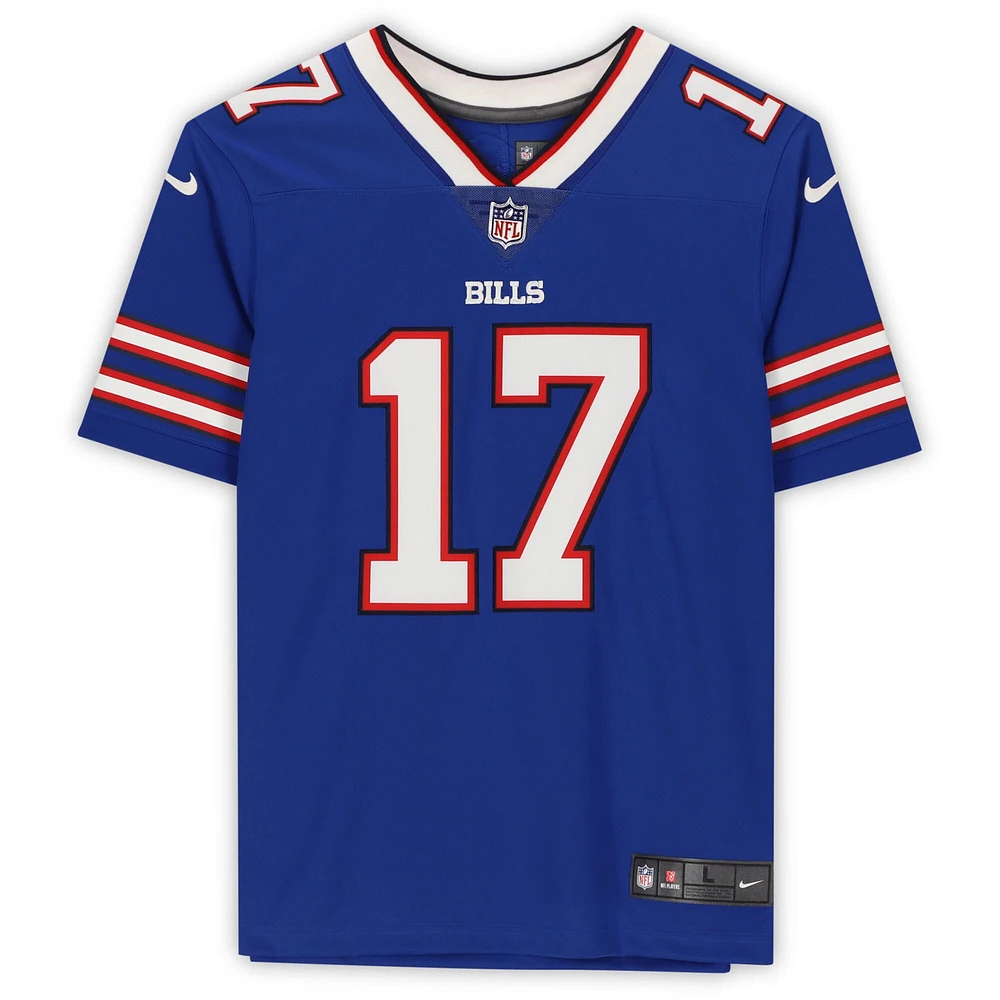 Maillot Nike bleu dédicacé par Josh Allen des Buffalo Bills