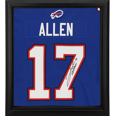 Maillot Nike Royal encadré autographié par Josh Allen Buffalo Bills en édition limitée Shadowbox