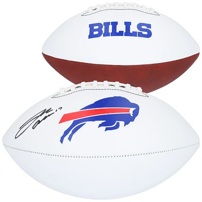 Ballon de football Franklin White Panel autographié par Josh Allen des Buffalo Bills