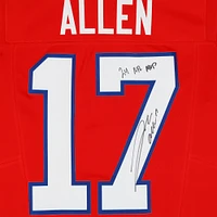 Josh Allen Buffalo Bills Autographed Red Nike Limited Jersey with "24 NFL MVP" Inscription