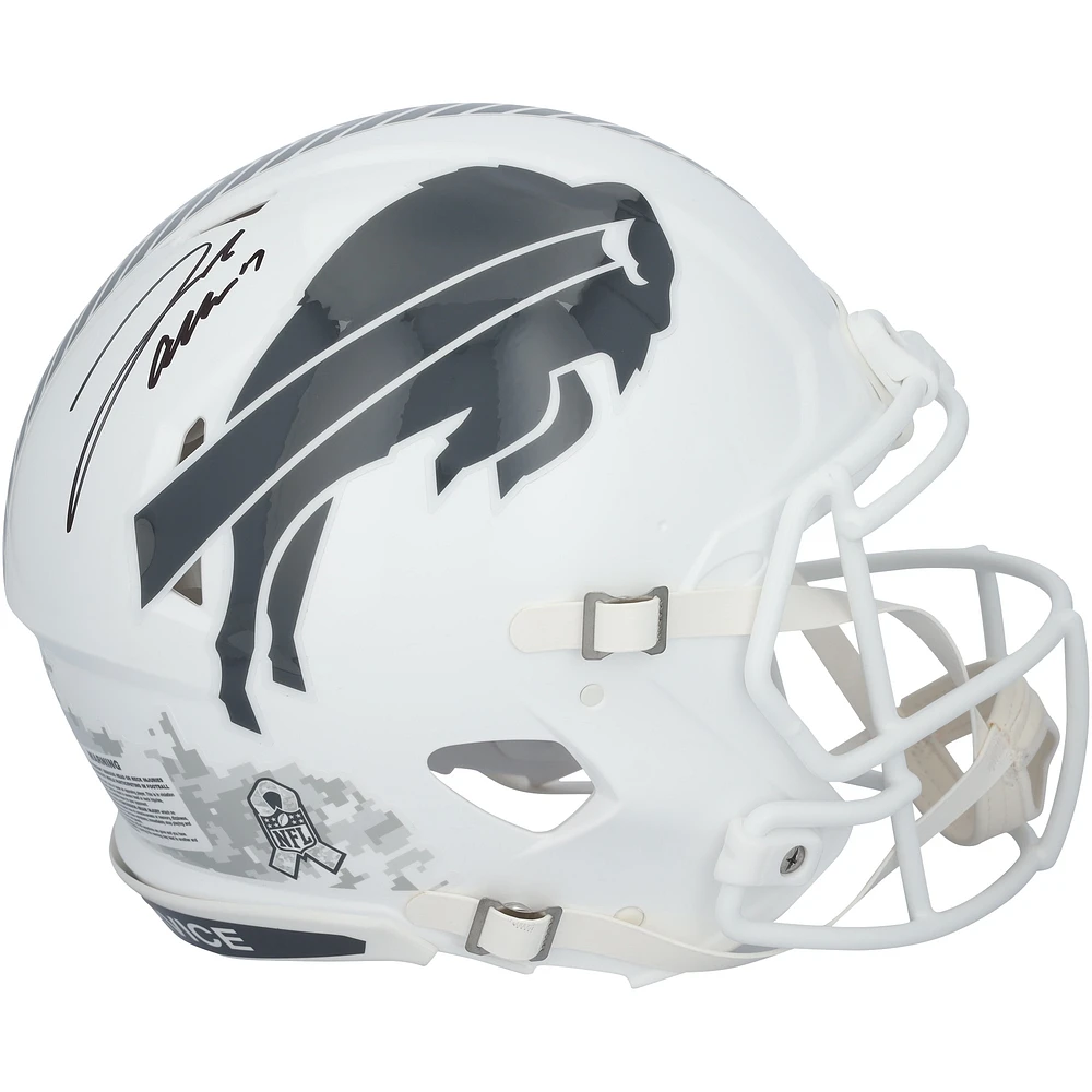 Josh Allen Buffalo Bills Autographed Riddell 2024 Salute To Service Speed Authentic Helmet