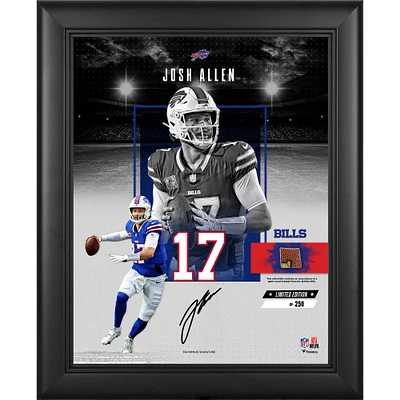 Josh Allen Buffalo Bills Facsimile Signature Framed 11" x 14" Impact Collage with a Piece of Game-Used Football - Limited Edition of 250