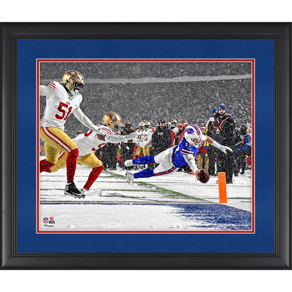 Josh Allen Buffalo Bills Framed 16” x 20” Week 13 vs. San Francisco 49ers Snow Touchdown Photograph