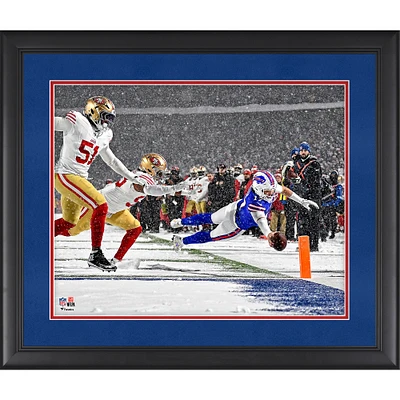 Josh Allen Buffalo Bills Framed 16” x 20” Week 13 vs. San Francisco 49ers Snow Touchdown Photograph