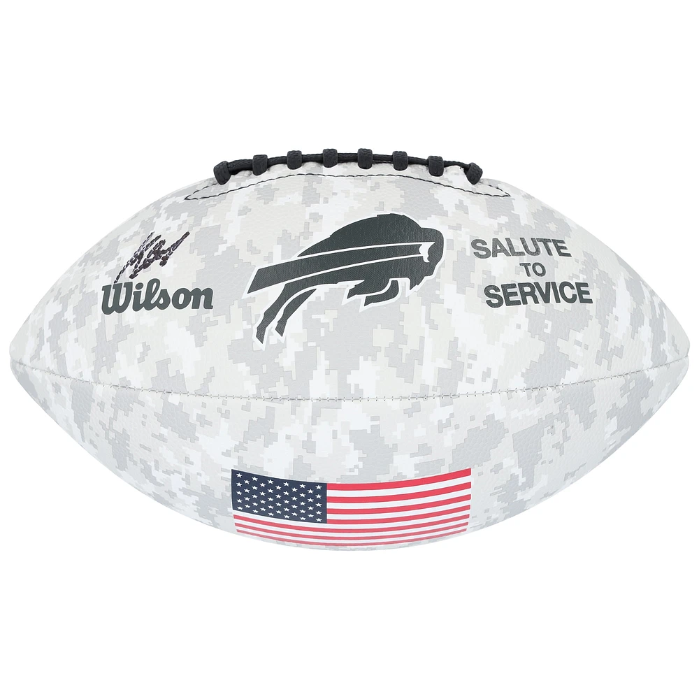Keon Coleman Buffalo Bills Autographed Wilson 2024 Salute To Service Football 