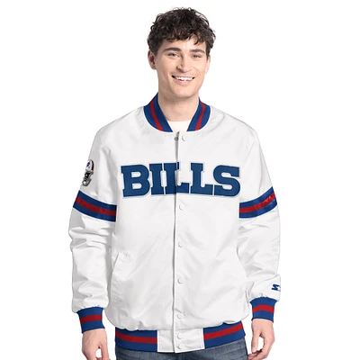 Veste universitaire à boutons-pression Buffalo Bills Starter blanche pour homme