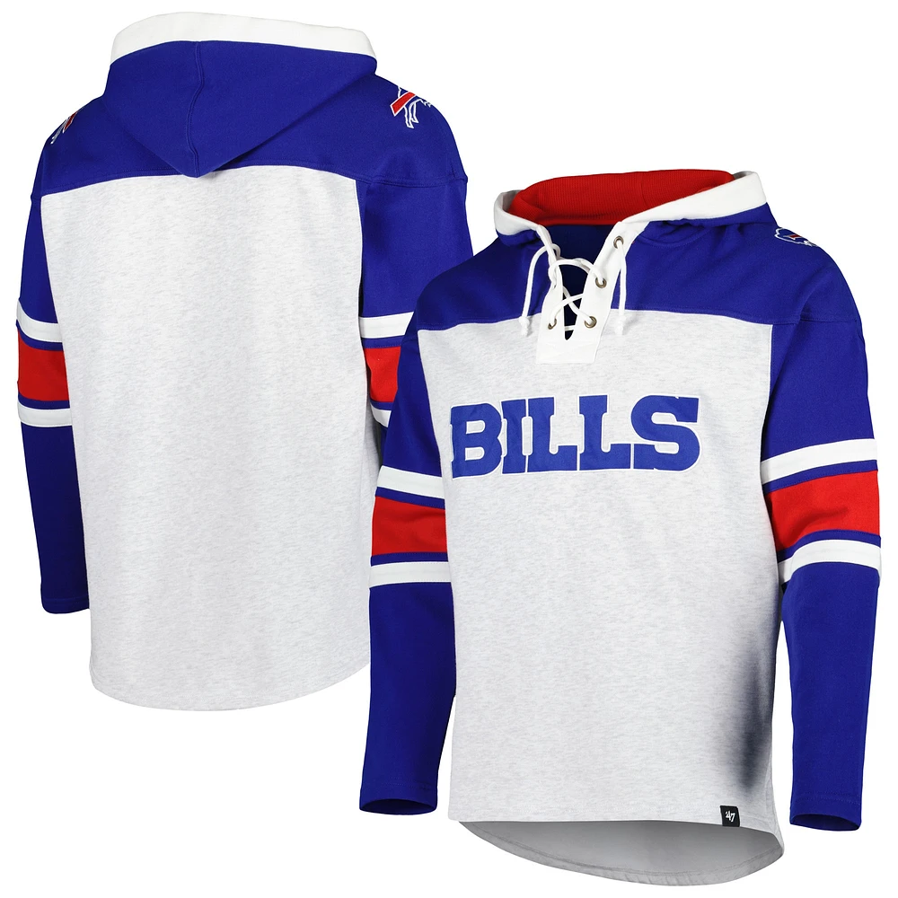 Chandail à capuchon lacets gris chiné pour hommes '47 Buffalo Bills Gridiron