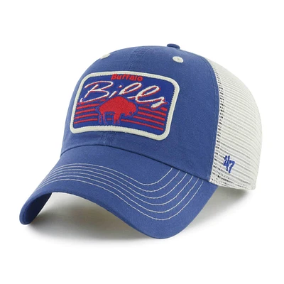 '47 Royal/Natural Buffalo Bills Legacy Five Point Trucker Clean Up Casquette réglable pour homme