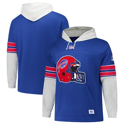 Men's '47 Royal Buffalo Bills Big & Tall Lacer Pullover Hoodie