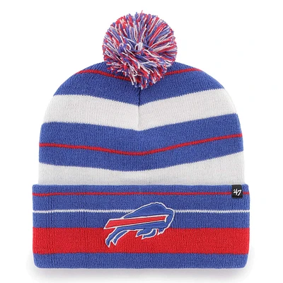 Bonnet en tricot à revers Powerline '47 Royal Buffalo Bills pour femmes avec pompon