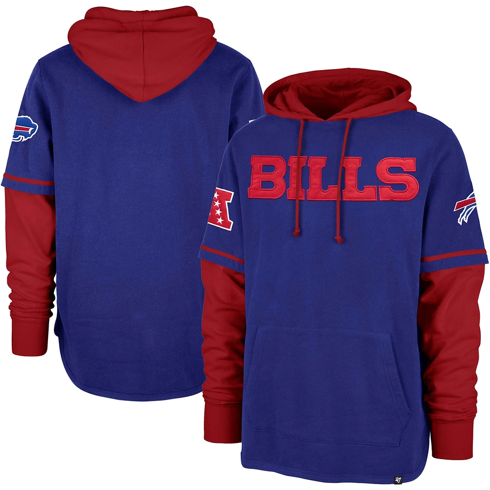 Men's '47 Royal Buffalo Bills Shortstop Pullover Hoodie