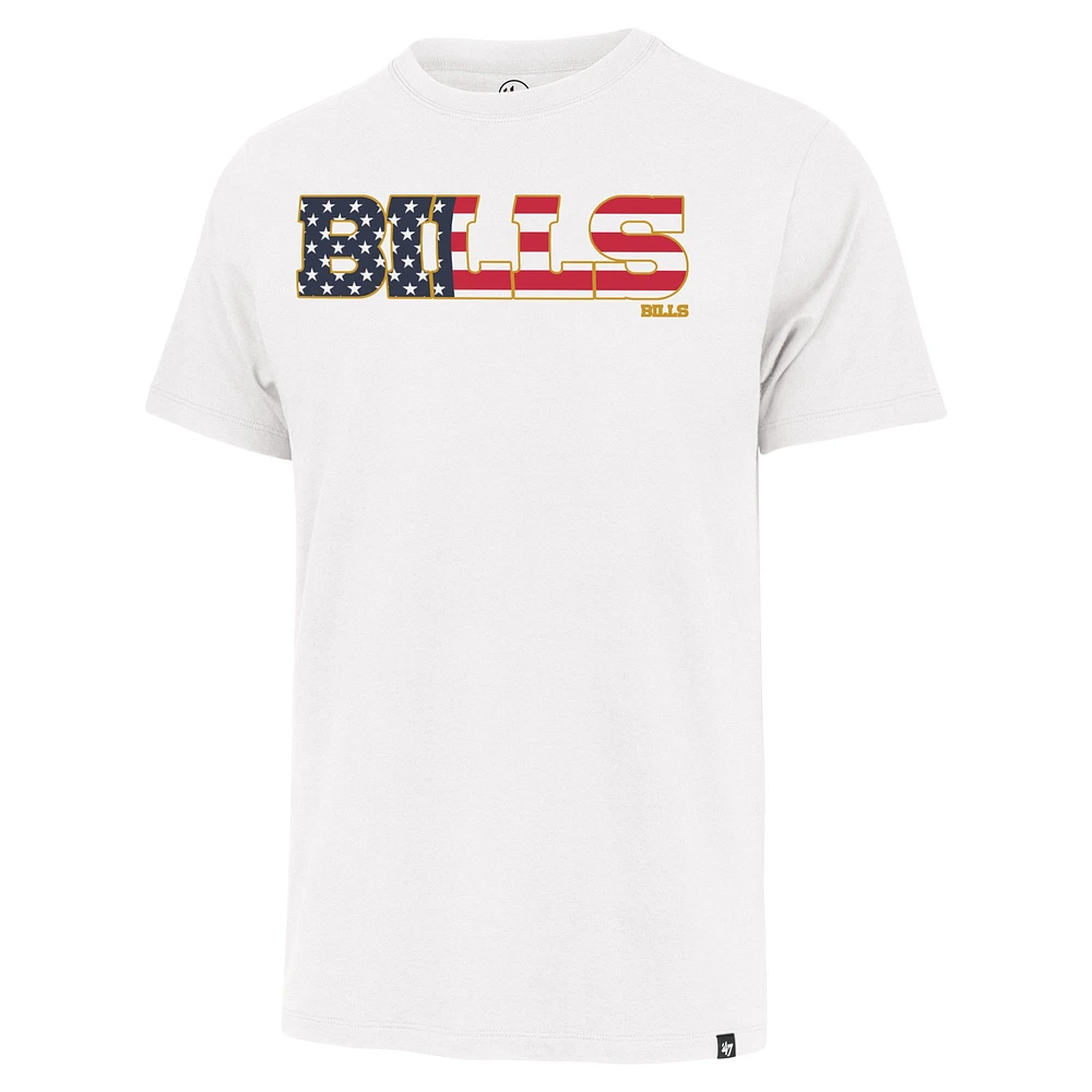 T-shirt Franklin pour hommes avec inscription drapeau des Buffalo Bills '47 blanc