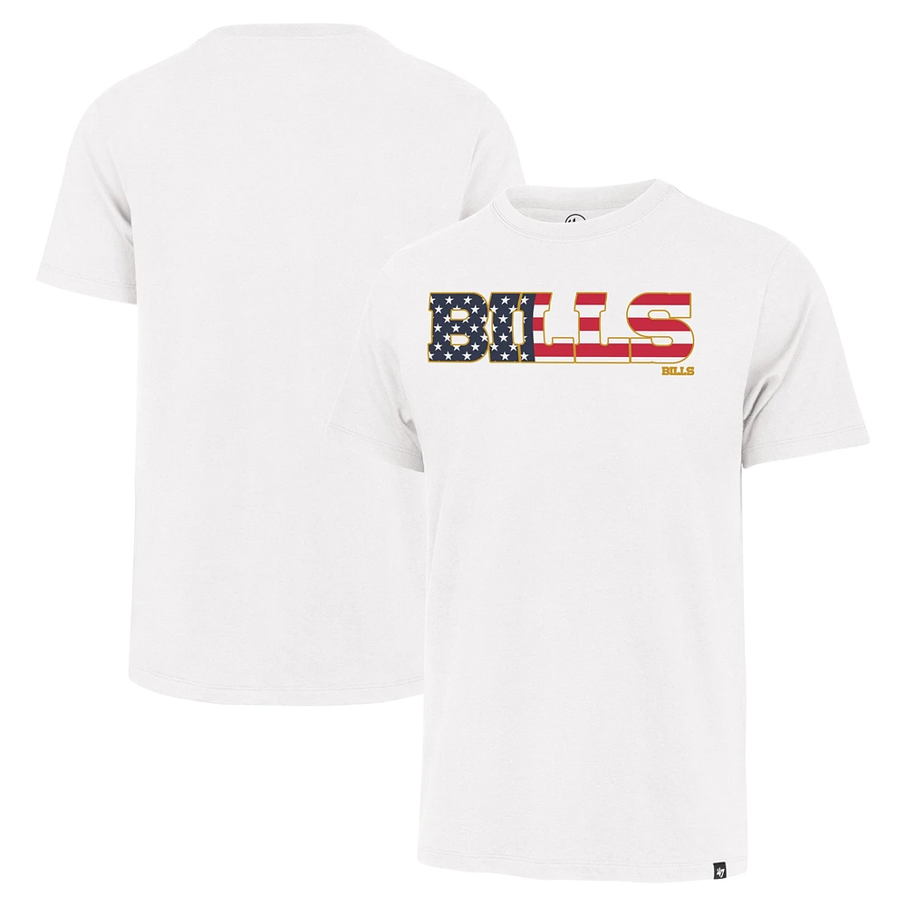 T-shirt Franklin pour hommes avec inscription drapeau des Buffalo Bills '47 blanc