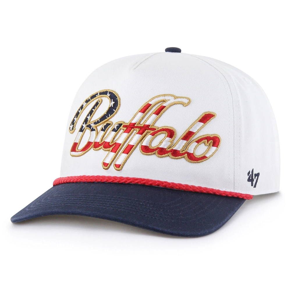 Men's '47 White Buffalo Bills Patriotic Overhand Hitch Adjustable Hat