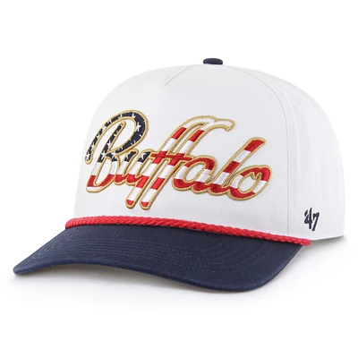 Men's '47 White Buffalo Bills Patriotic Overhand Hitch Adjustable Hat