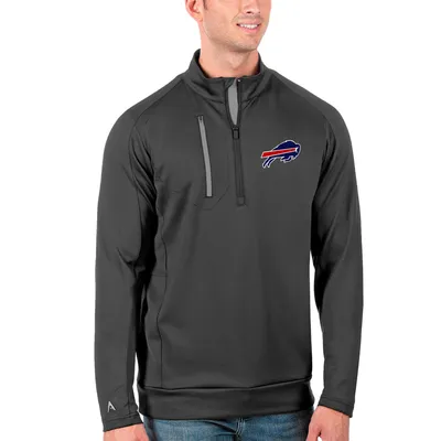 Women's Buffalo Bills Antigua Gray Fortune Half-Zip Pullover Jacket