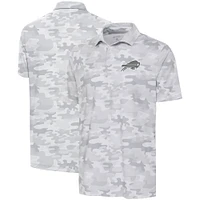 Polo Collide Antigua White Buffalo Bills pour hommes avec logo anthracite