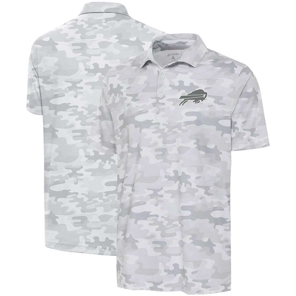 Polo Collide Antigua White Buffalo Bills pour hommes avec logo anthracite