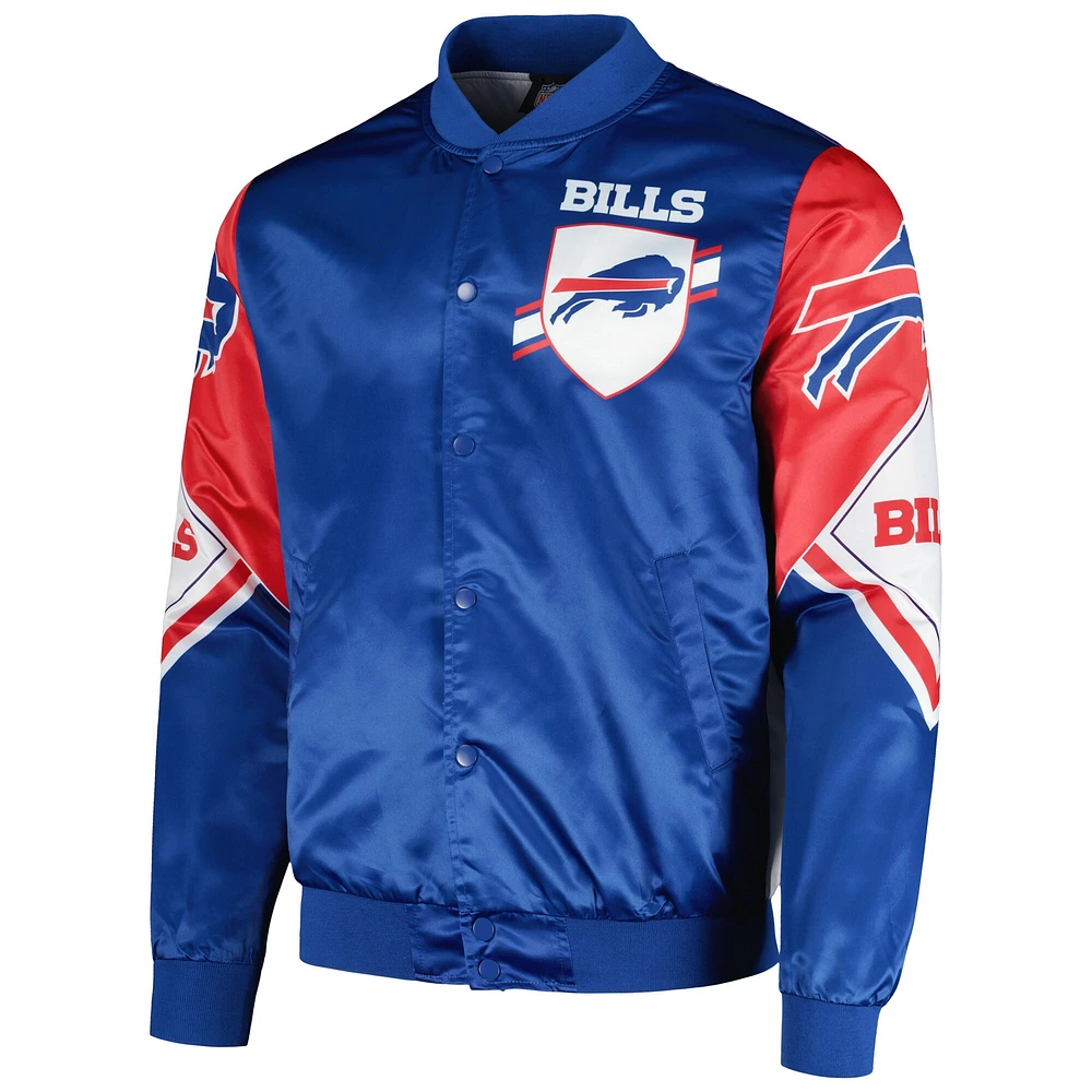 Veste à bouton-pression en satin Chalk Line Royal Buffalo Bills Fanimation pour hommes