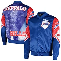 Veste à bouton-pression en satin Chalk Line Royal Buffalo Bills Fanimation pour hommes