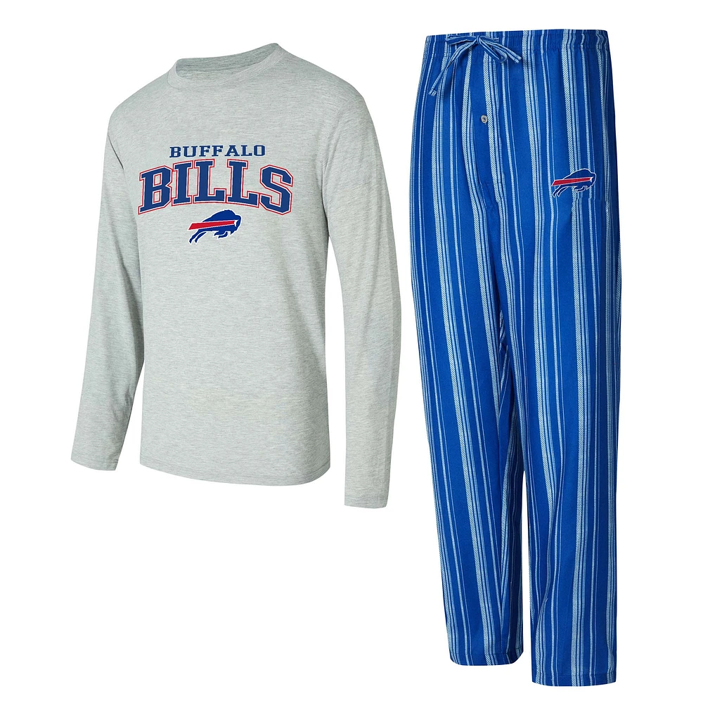 Ensemble de nuit pour homme Concepts Sport Buffalo Bills Petition avec t-shirt à manches longues et pantalon