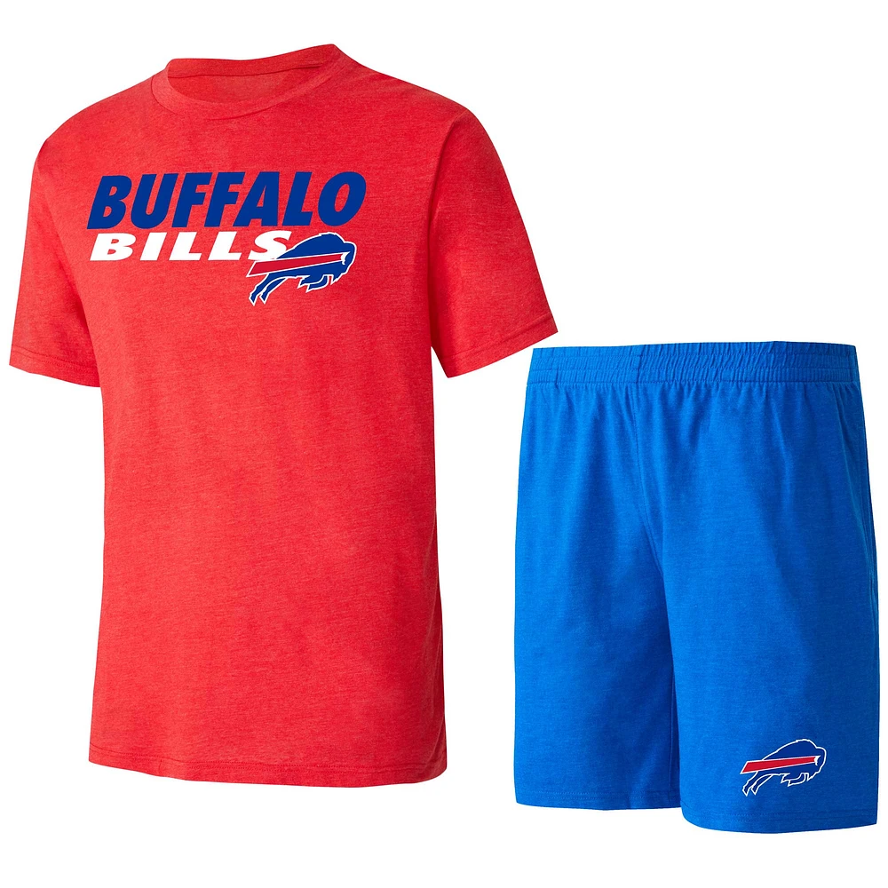 Ensemble de nuit pour hommes Concepts Sport Royal/Red Buffalo Bills Meter T-shirt et short