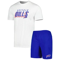 Men's Concepts Sport Royal/White Buffalo Bills Downfield T-Shirt & Shorts Sleep Set