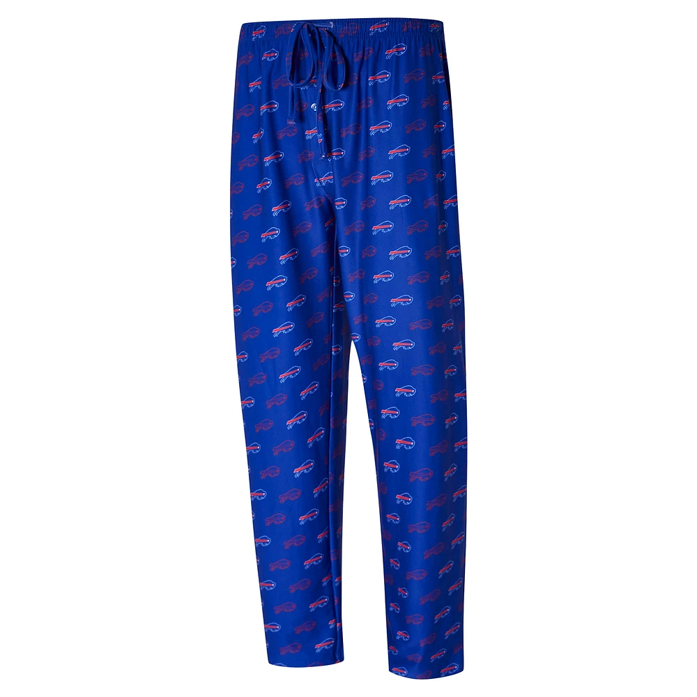 Men's Concepts Sport Royal Buffalo Bills Record Allover Print Knit Pants