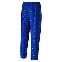 Men's Concepts Sport Royal Buffalo Bills Record Allover Print Knit Pants