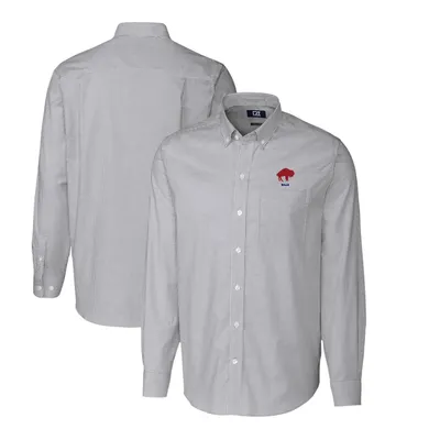 Buffalo Bills Cutter & Buck Throwback Logo Stretch Oxford Stripe Long Sleeve Button Down Shirt
