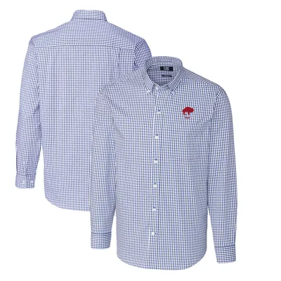 Lids Buffalo Bills Cutter & Buck Big Tall Stretch Striped Oxford Long  Sleeve Woven Tri-Blend Button-Down Shirt - Royal