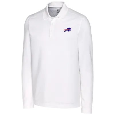 Buffalo Bills Cutter & Buck Big Tall Advantage Long Sleeve Polo - White