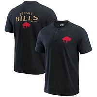 T-shirt Henley délavé noir Buffalo Bills pour homme de la collection Darius Rucker Fanatics