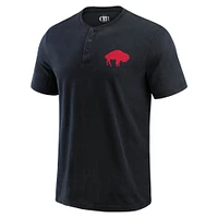 T-shirt Henley délavé noir Buffalo Bills pour homme de la collection Darius Rucker Fanatics