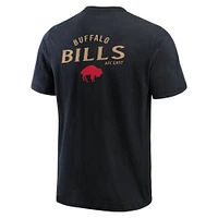 T-shirt Henley délavé noir Buffalo Bills pour homme de la collection Darius Rucker Fanatics