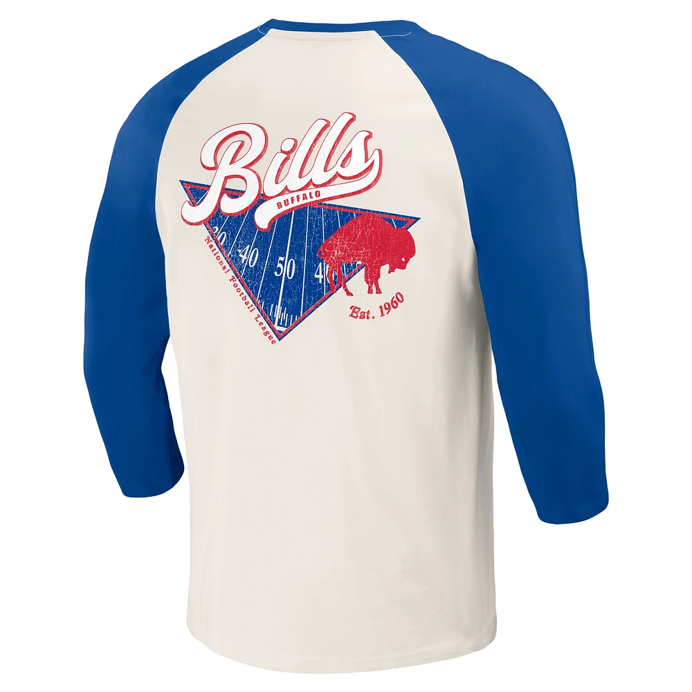 T-shirt à manches 3/4 raglan Buffalo Bills pour homme de la collection Darius Rucker par Fanatics Royal/White