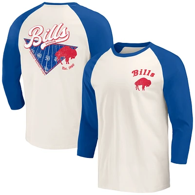 Men's Darius Rucker Collection by Fanatics Royal/White Buffalo Bills Raglan 3/4 Sleeve T-Shirt