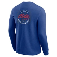 Men's Darius Rucker Collection by Fanatics Royal Buffalo Bills Washed Waffle-Knit Long Sleeve T-Shirt