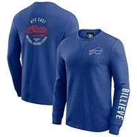 T-shirt à manches longues en tricot gaufré délavé pour homme de la collection Darius Rucker par Fanatics Royal Buffalo Bills