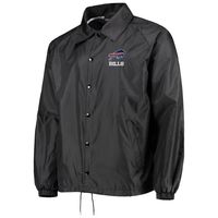 Men's Dunbrooke Black Buffalo Bills Coaches Classic Raglan Full-Snap Windbreaker Jacket