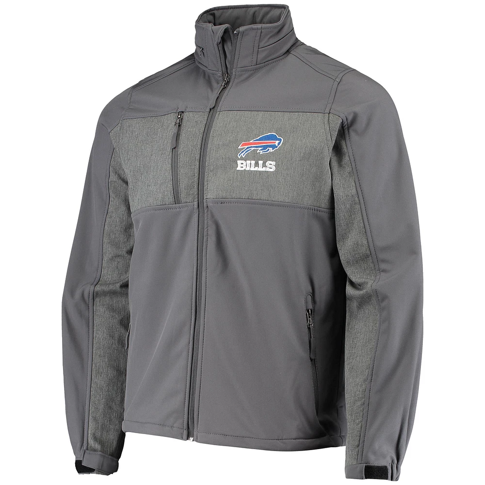 Men's Dunbrooke Graphite Buffalo Bills Circle Zephyr Softshell Full-Zip Jacket