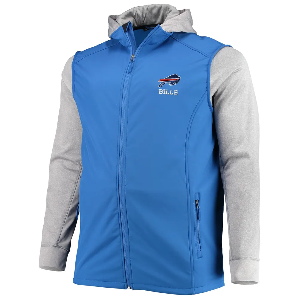 Blouson à capuche glissière intégrale Buffalo Bills Tailles Big & Tall Alpha Dunbrooke Royal/Gris pour hommes