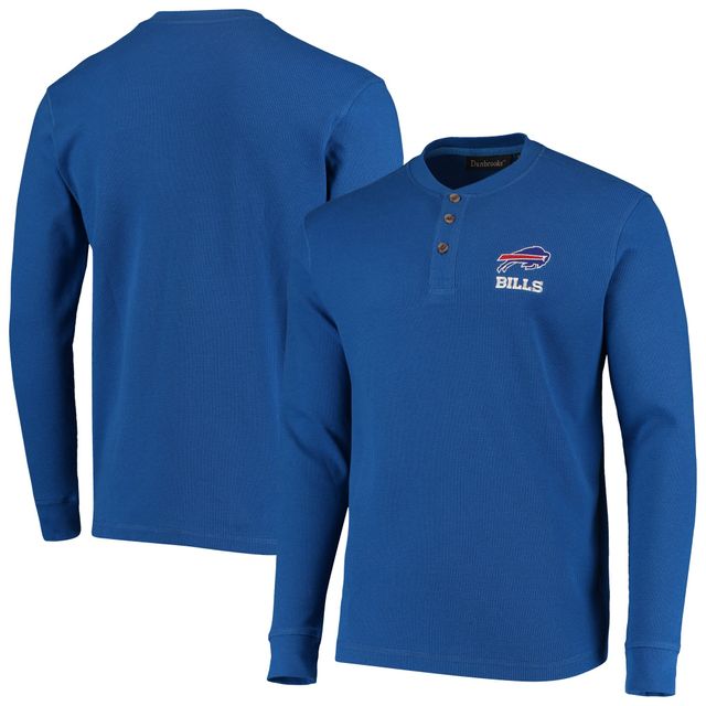 T-shirt à manches longues Dunbrooke Royal Buffalo Bills Logo Maverick Thermal Henley pour homme