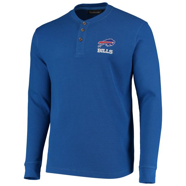 T-shirt à manches longues Dunbrooke Royal Buffalo Bills Logo Maverick Thermal Henley pour homme