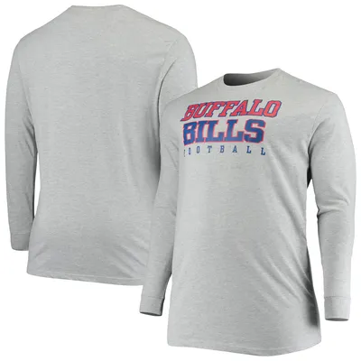 Buffalo Bills Fanatics Branded Big & Tall Practice Long Sleeve T-Shirt - Heathered Gray