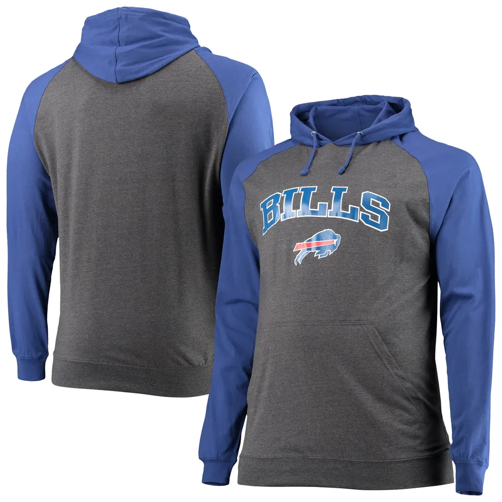 Lids Buffalo Bills Fanatics Branded Big & Tall Lightweight Raglan Pullover  Hoodie - Royal/Heathered Charcoal