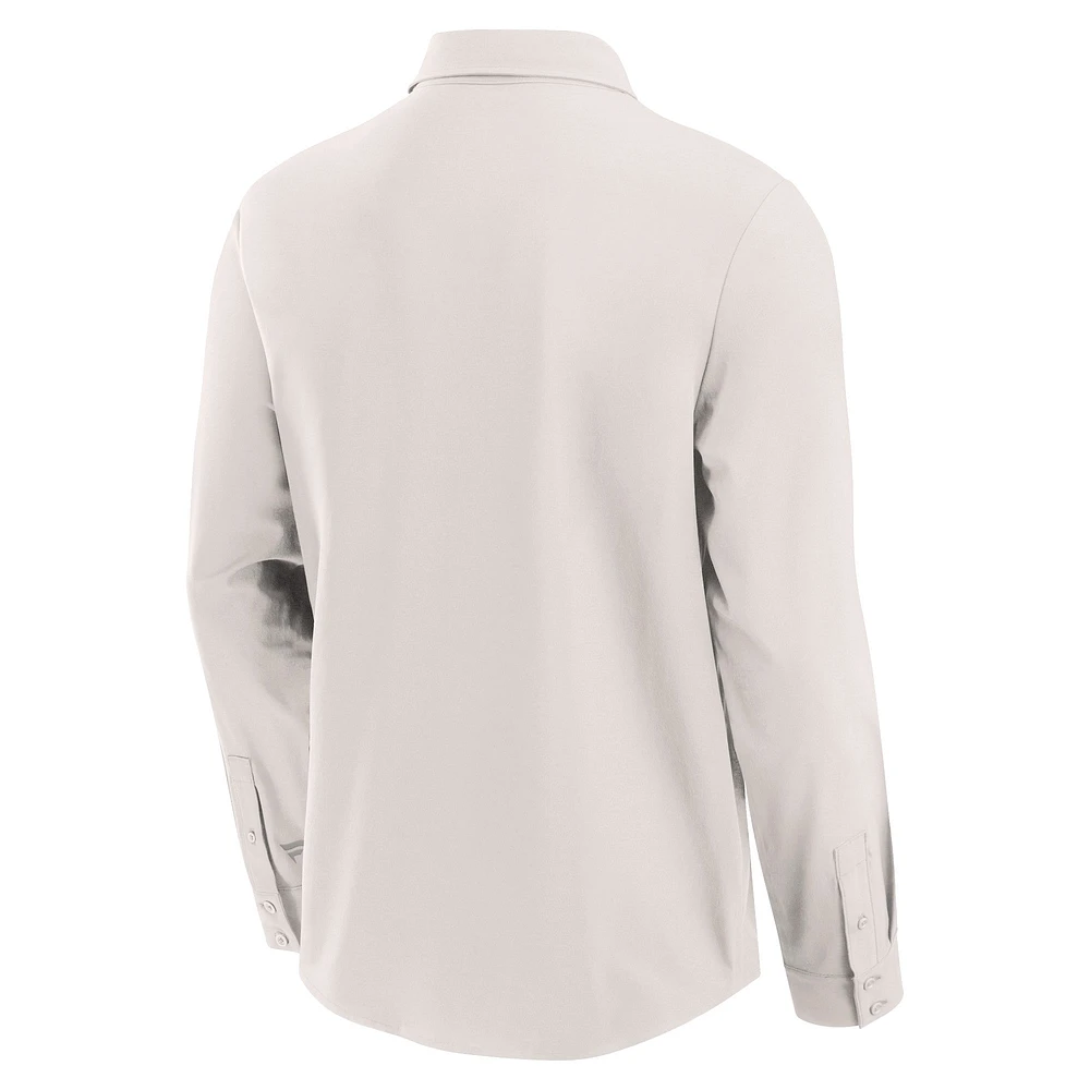 Chemise boutonnée à manches longues Fanatics Cream Buffalo Bills Front Office pour hommes